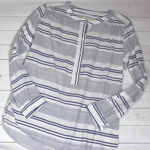 LOFT Cotton Striped Tunic Blouse